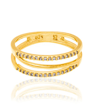 GOLD RING WITH ZIRCONIA