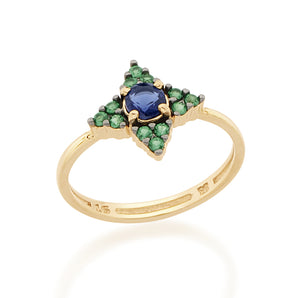 GOLD RING WITH ZIRCONIA