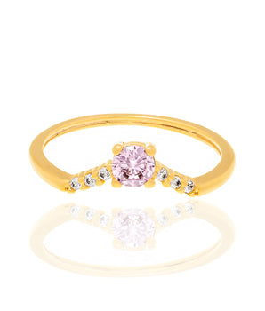 GOLD RING WITH ZIRCONIA