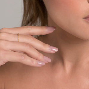 GOLD STUDDED SKINNY RING IN YELLOW