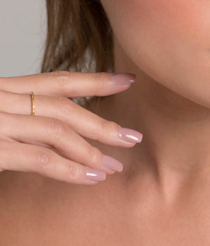 GOLD STUDDED SKINNY RING IN YELLOW