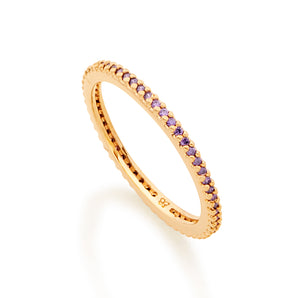 GOLD STUDDED SKINNY RING IN PURPLE