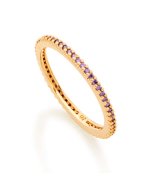 GOLD STUDDED SKINNY RING IN PURPLE