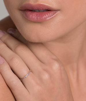 GOLD STUDDED SKINNY RING IN PURPLE