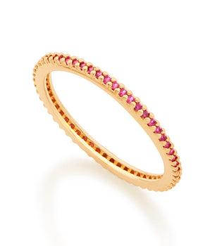 GOLD STUDDED SKINNY RING IN PINK