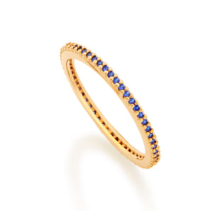GOLD STUDDED SKINNY RING IN BLUE