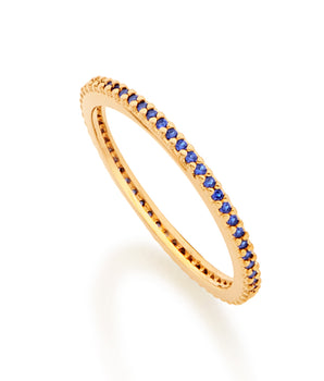 GOLD STUDDED SKINNY RING IN BLUE