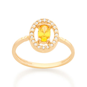 GOLD HALO RING IN YELLOW