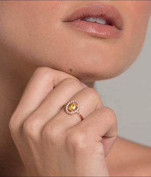 GOLD HALO RING IN YELLOW