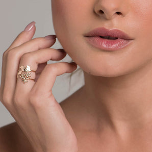 GOLD FLOWER ADJUSTABLE RING