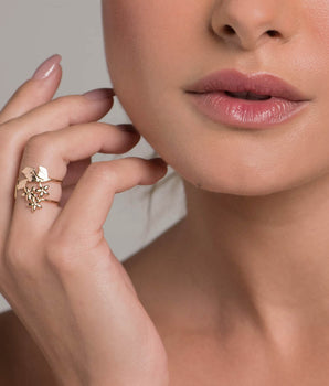 GOLD FLOWER ADJUSTABLE RING