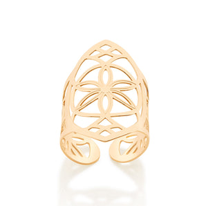 GOLD HOLLOW FLOWER RING