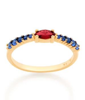 GOLD TWO COLORS SKINNY RING