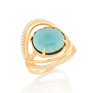 GOLD MAXI STONE RING