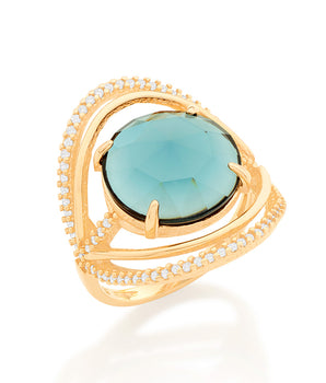 GOLD MAXI STONE RING