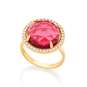 GOLD CHERRY STONE RING