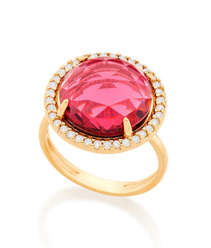 GOLD CHERRY STONE RING