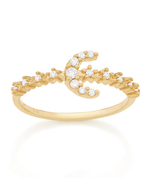 GOLD CRESCENT MOON RING