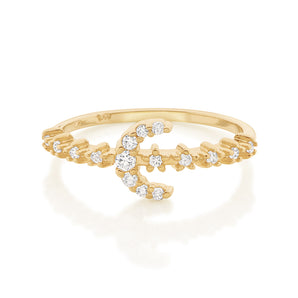 GOLD CRESCENT MOON RING