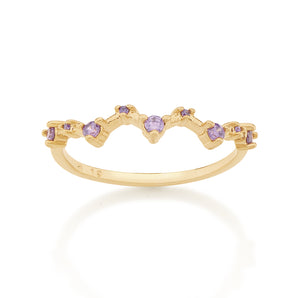 GOLD CONSTELLATION RING IN PURPLE