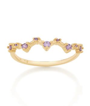 GOLD CONSTELLATION RING IN PURPLE