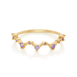 GOLD CONSTELLATION RING IN PURPLE
