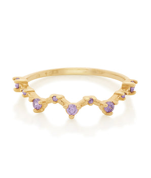 GOLD CONSTELLATION RING IN PURPLE