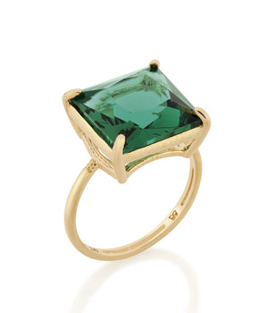 GOLD GREEN GEM RING