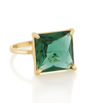 GOLD GREEN GEM RING