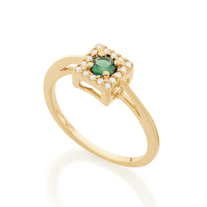 GOLD LUCID DREAMS RING IN GREEN