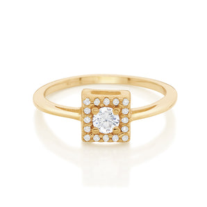 GOLD LUCID DREAMS RING IN WHITE