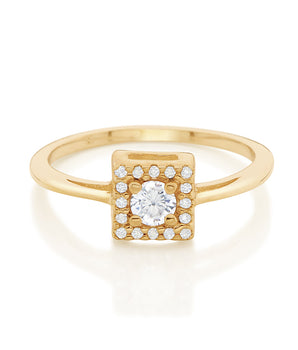 GOLD LUCID DREAMS RING IN WHITE