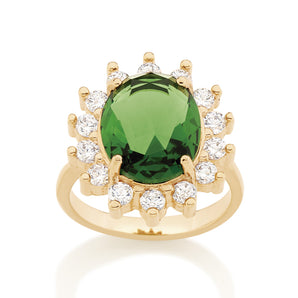 GOLD PURPLE FLOWER RING