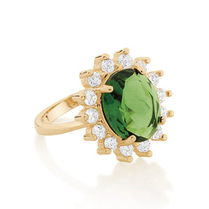 GOLD PURPLE FLOWER RING