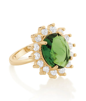GOLD PURPLE FLOWER RING