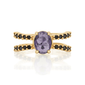 GOLD NIGHT RING IN GREEN