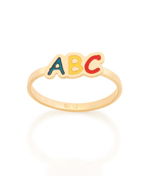 GOLD KID'S ABC RING