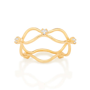 GOLD WAVY RING