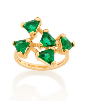 GOLD RING WITH CRYSTAL