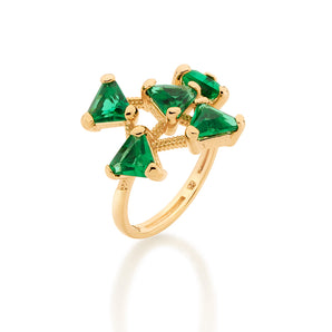 GOLD RING WITH CRYSTAL