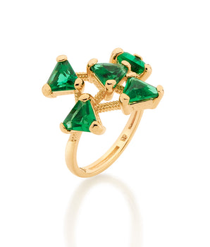 GOLD RING WITH CRYSTAL