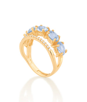 GOLD DOUBLE BAND RING IN PINK