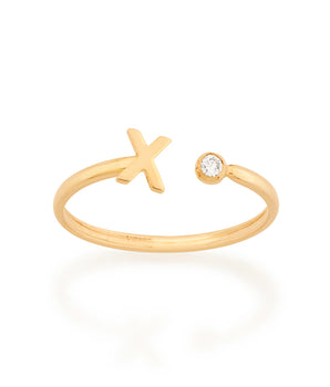 GOLD LETTER RING