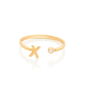 GOLD LETTER RING