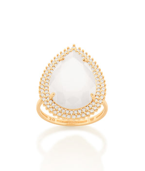 GOLD WHITE WATER DROPLET RING