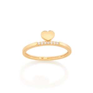 GOLD HEART SKINNY RING