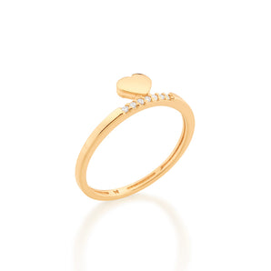 GOLD HEART SKINNY RING