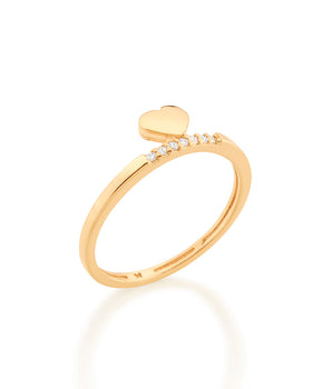 GOLD HEART SKINNY RING