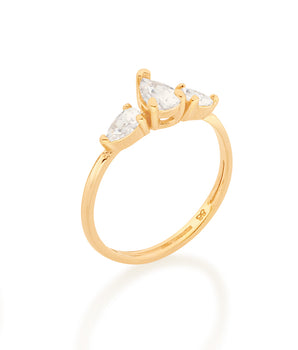GOLD RING WITH ZIRCONIA