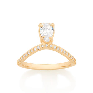 GOLD CURVED RING